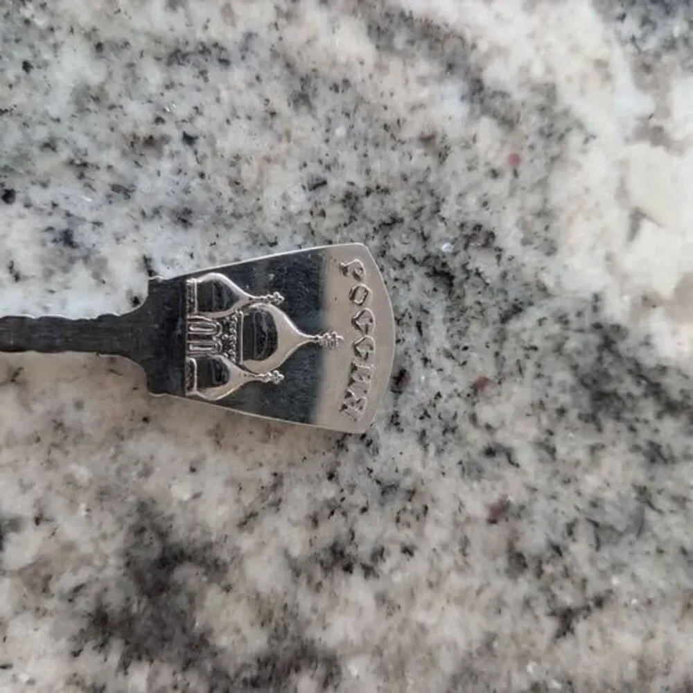 Vintage Leningrad Saint Petersburg Porcelain Silver Plated Collectible Spoon